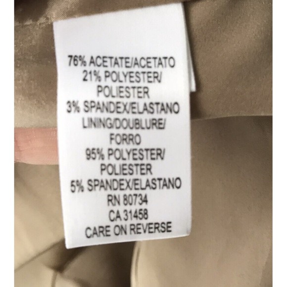 BCBG maxazria Pencil skirt Tan Beige Sz 2 over knee Career dressy Lined Slit - Picture 6 of 6